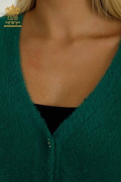 Toptan Kadın Hırka Angora Yeşil - 30447 | KAZEE - Thumbnail