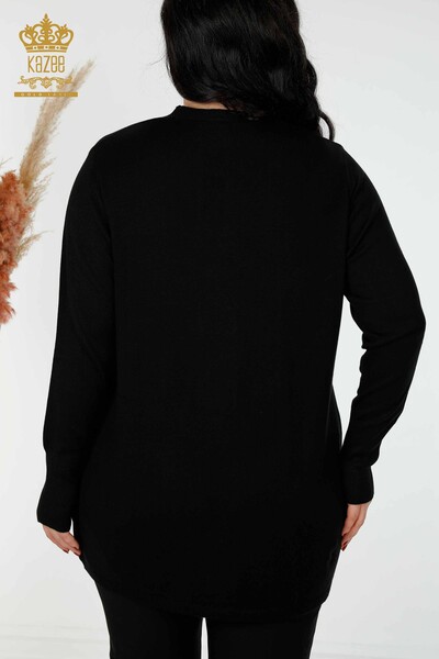 Toptan Kadın Hırka Cep Detaylı Siyah - 15802 | KAZEE - Thumbnail