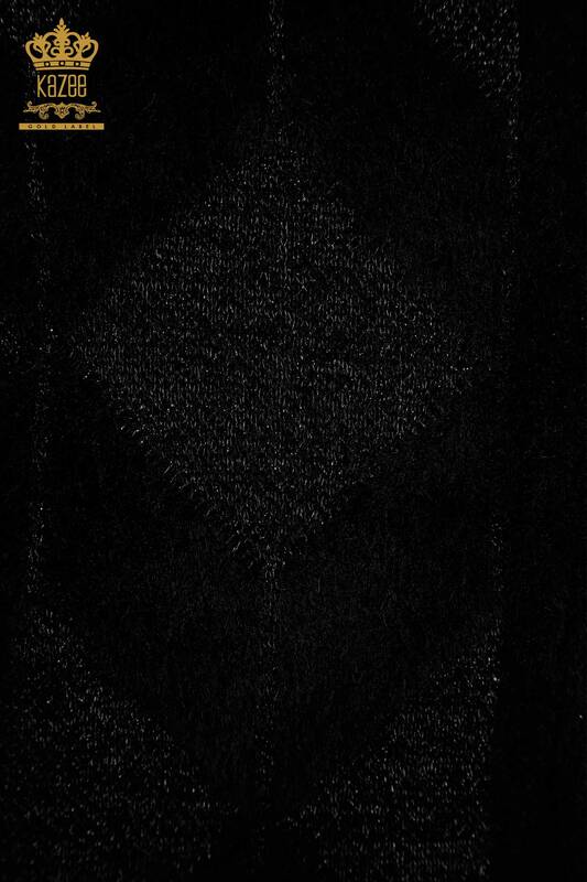 Toptan Kadın Hırka Fermuarlı Siyah - 30211 | KAZEE