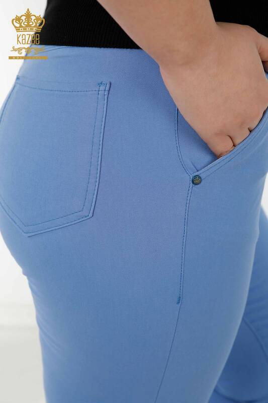 Toptan Kadın Kot Pantolon Kemerli Mavi - 3468 | KAZEE