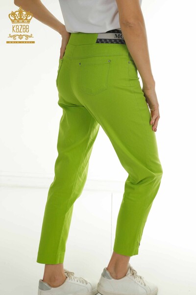 Toptan Kadın Pantolon Bağlamalı Fıstık Yeşil - 2406-4517 | M - Thumbnail