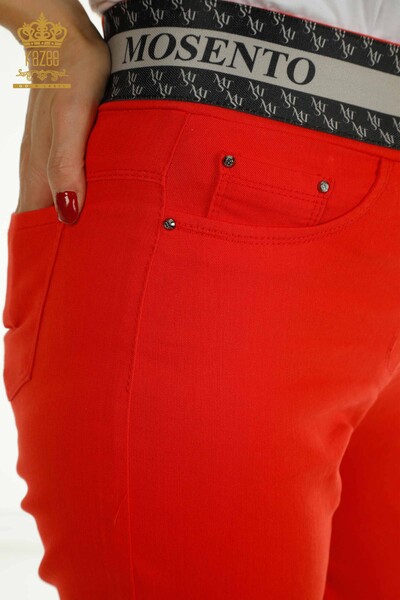 Toptan Kadın Pantolon Bağlamalı Kırmızı - 2406-4517 | M - Thumbnail
