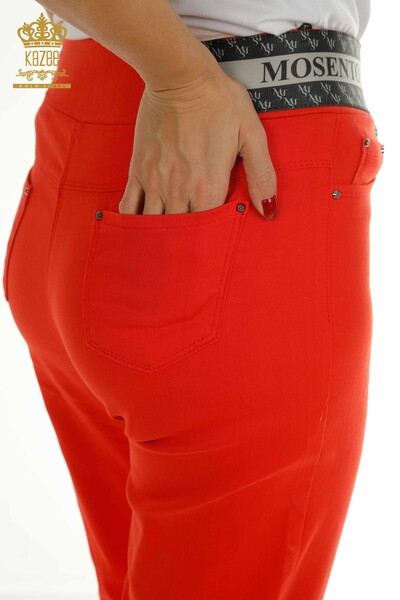 Toptan Kadın Pantolon Bağlamalı Kırmızı - 2406-4517 | M - Thumbnail