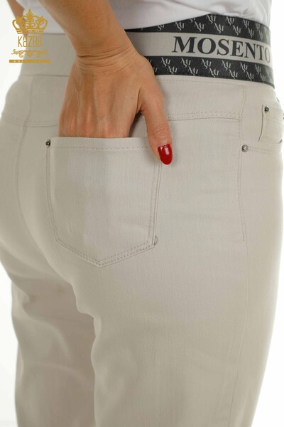 Toptan Kadın Pantolon Bağlamalı Taş - 2406-4517 | M - Thumbnail