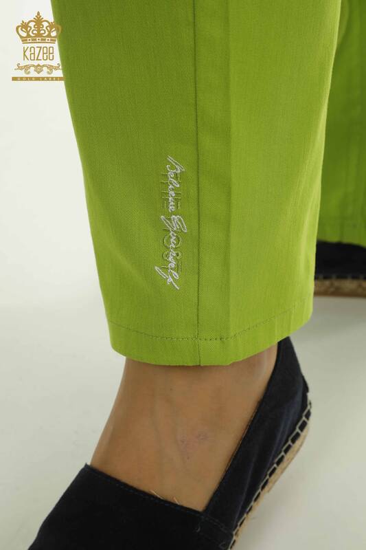 Toptan Kadın Pantolon Beli Lastikli Fıstık Yeşil - 2406-4520 | M
