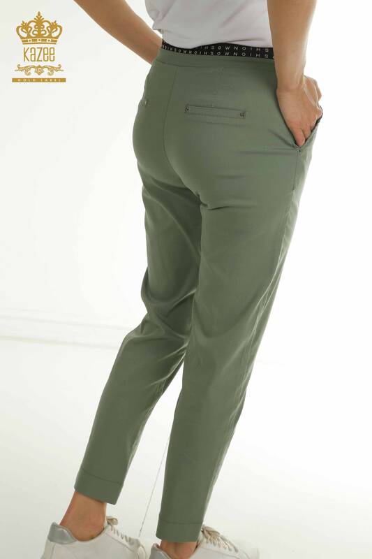 Toptan Kadın Pantolon Beli Lastikli Haki - 2406-4525 | M