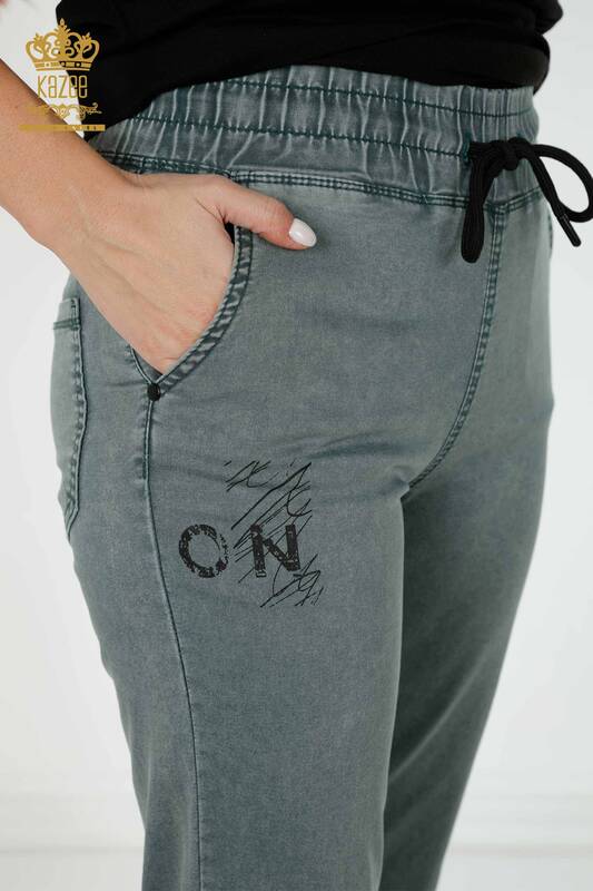 Toptan Kadın Pantolon Beli Lastikli Haki - 3500 | KAZEE