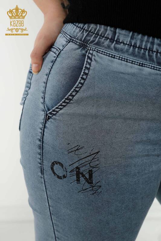 Toptan Kadın Pantolon Beli Lastikli Lacivert - 3676 | KAZEE