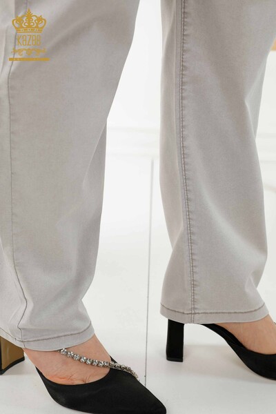 Toptan Kadın Pantolon Cep Detaylı Bej - 3673 | KAZEE - Thumbnail