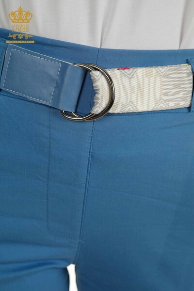Toptan Kadın Pantolon Cep Detaylı Mavi - 2406-4305 | M - Thumbnail (2)