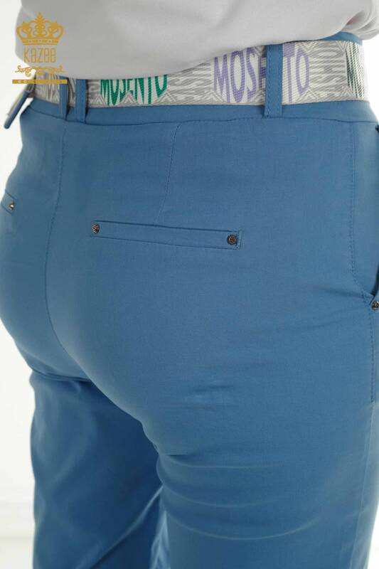 Toptan Kadın Pantolon Cep Detaylı Mavi - 2406-4305 | M