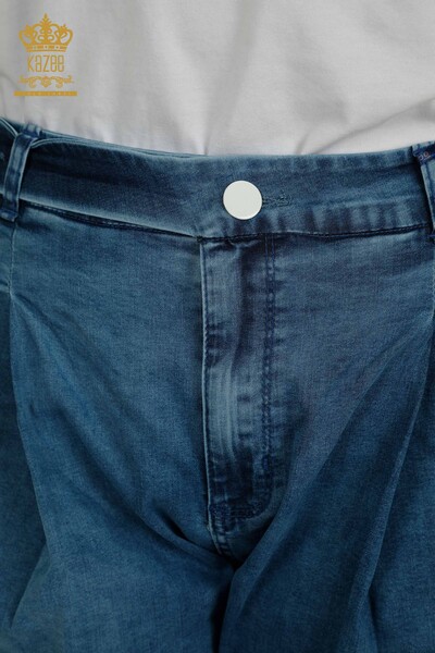 Toptan Kadın Pantolon Cep Detaylı Mavi - 2411-3093 | O - Thumbnail