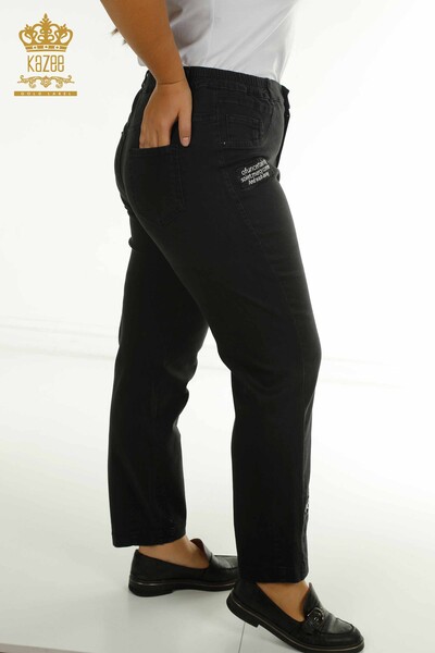 Toptan Kadın Pantolon Cep Detaylı Siyah - 2411-2988 | O - Thumbnail