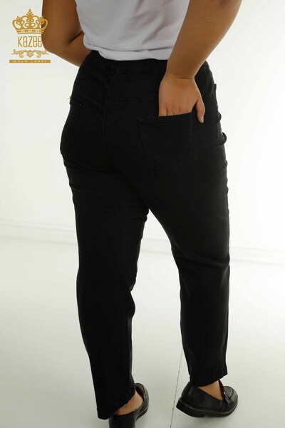Toptan Kadın Pantolon Cep Detaylı Siyah - 2411-2988 | O - Thumbnail