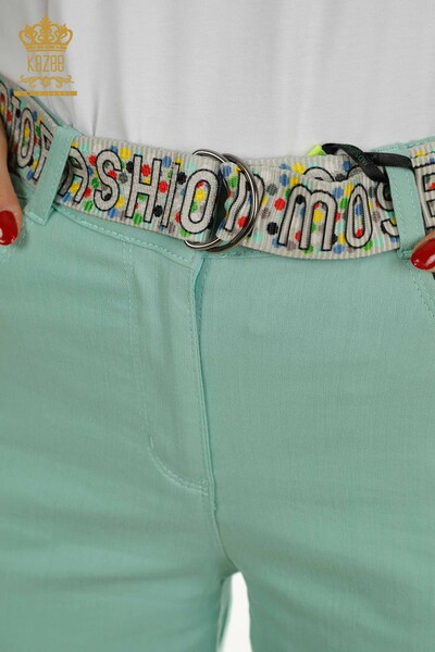 Toptan Kadın Pantolon Kemer Detaylı Mint - 2406-4521 | M - Thumbnail