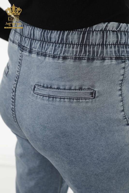 Toptan Kadın Pantolon Taş İşlemeli Lacivert - 3674 | KAZEE