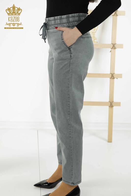 Toptan Kadın Pantolon Taş İşlemeli Vizon - 3674 | KAZEE