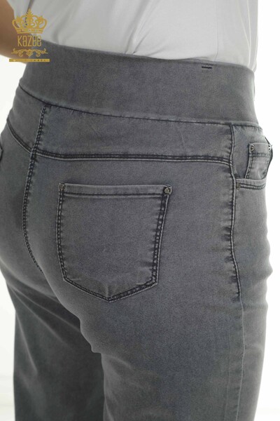 Toptan Kadın Pantolon Zincir Detaylı Mavi - 2406-4548 | M - Thumbnail