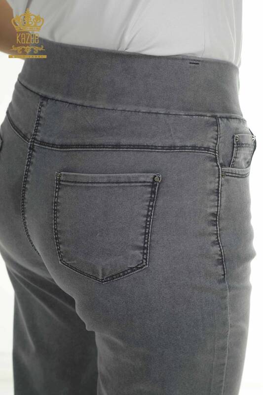 Toptan Kadın Pantolon Zincir Detaylı Mavi - 2406-4548 | M