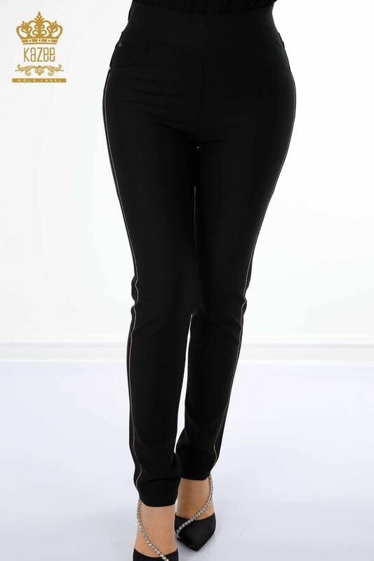 Toptan Kadın Tayt Pantolon Siyah - 3608 | KAZEE
