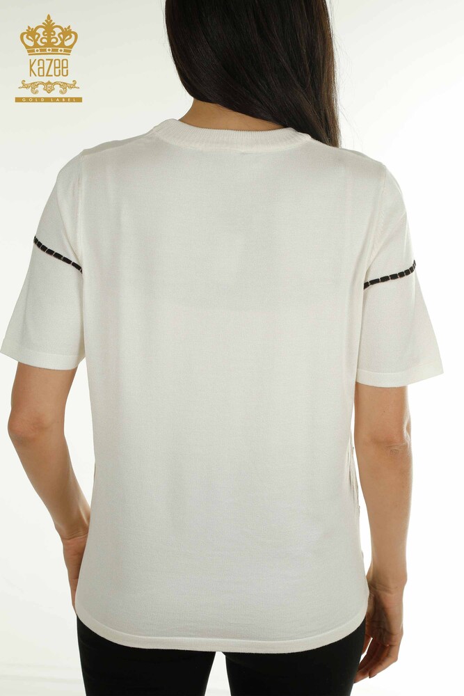 Toptan Kadın Triko Kazak Amerikan Model Ekru - 30355 | KAZEE - 8