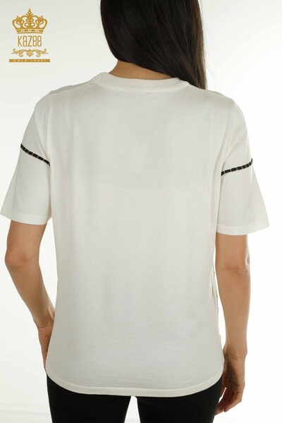 Toptan Kadın Triko Kazak Amerikan Model Ekru - 30355 | KAZEE - 8