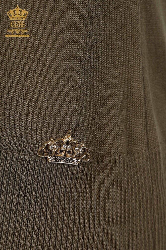 Toptan Kadın Triko Kazak Amerikan Model Haki - 30389 | KAZEE - 5