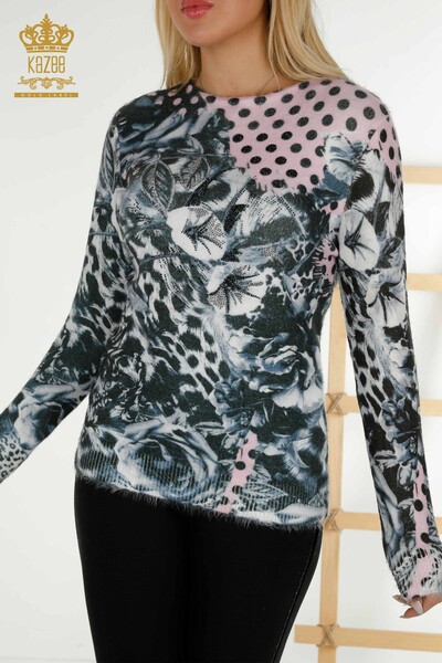 Toptan Kadın Triko Kazak Angora Pembe - 16000 | KAZEE - 2