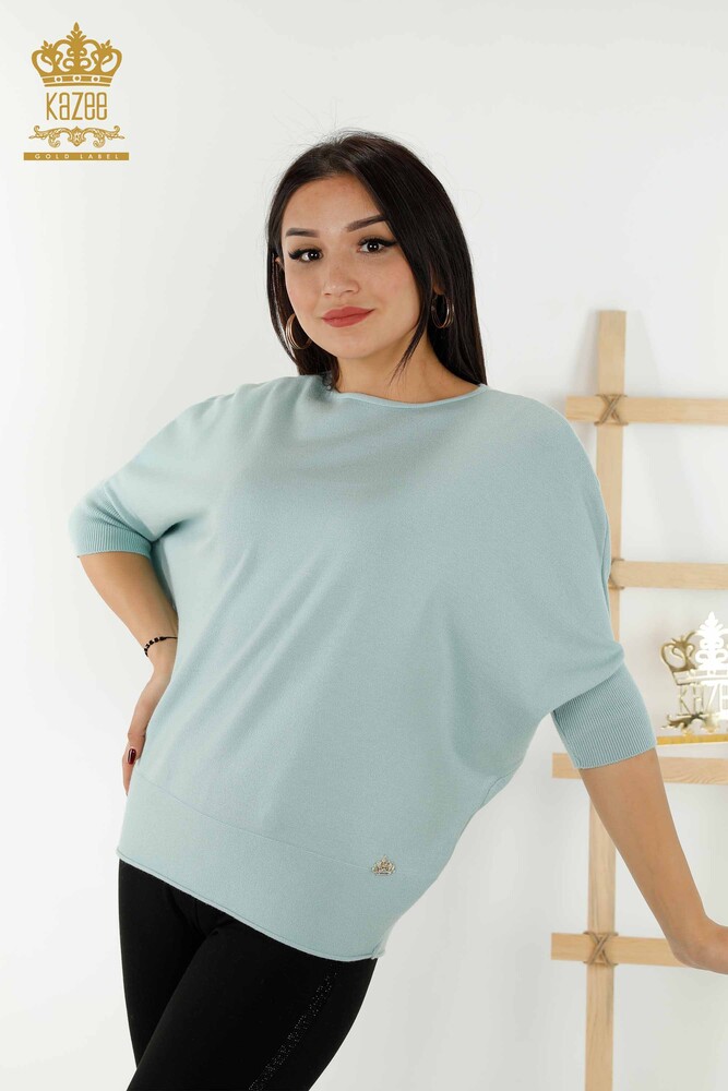 Toptan Kadın Triko Kazak Basic Mint - 30241 | KAZEE - 1