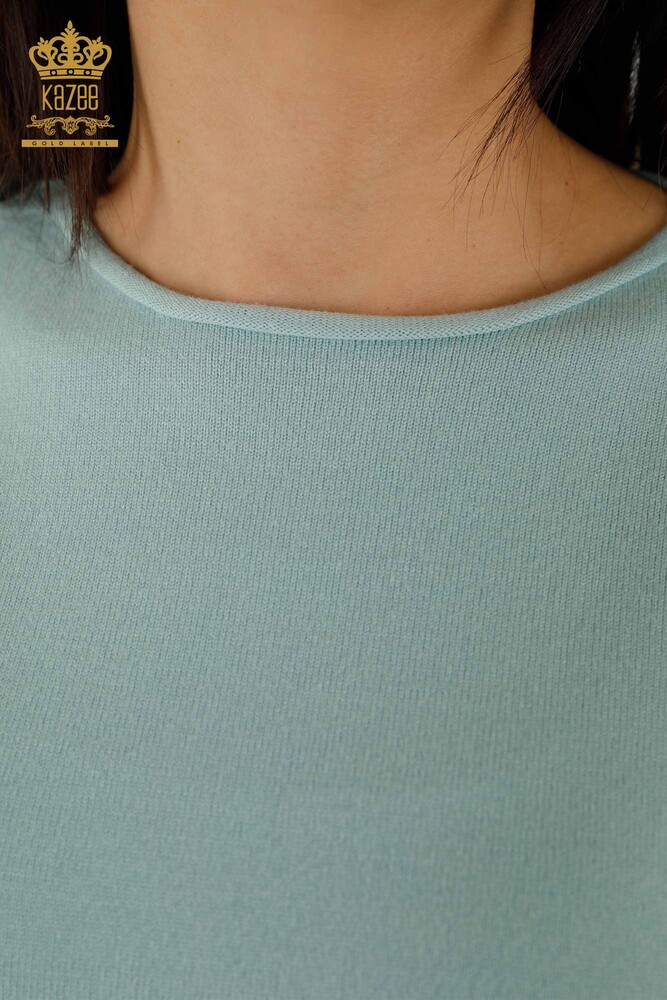 Toptan Kadın Triko Kazak Basic Mint - 30241 | KAZEE - 3