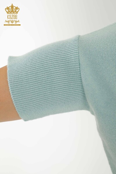 Toptan Kadın Triko Kazak Basic Mint - 30241 | KAZEE - 5