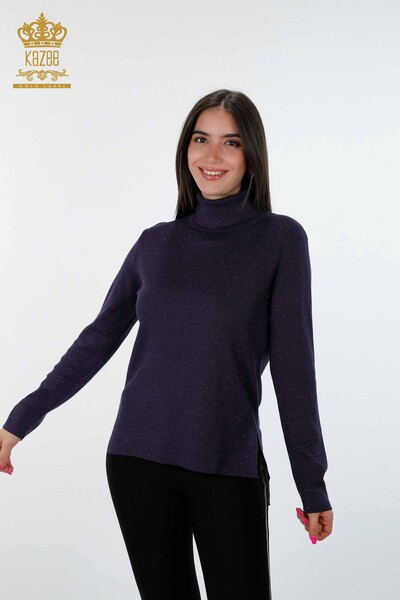 Toptan Bayan Triko Sim Geçişli Uzun Kol Basic Viskon - 15129 | KAZEE - Kazee