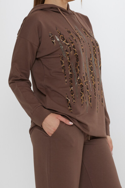 Tracksuit Leopard Stone Embroidered Brown - 17901 | KAZEE (Set of 3 M-L-XL) - 7
