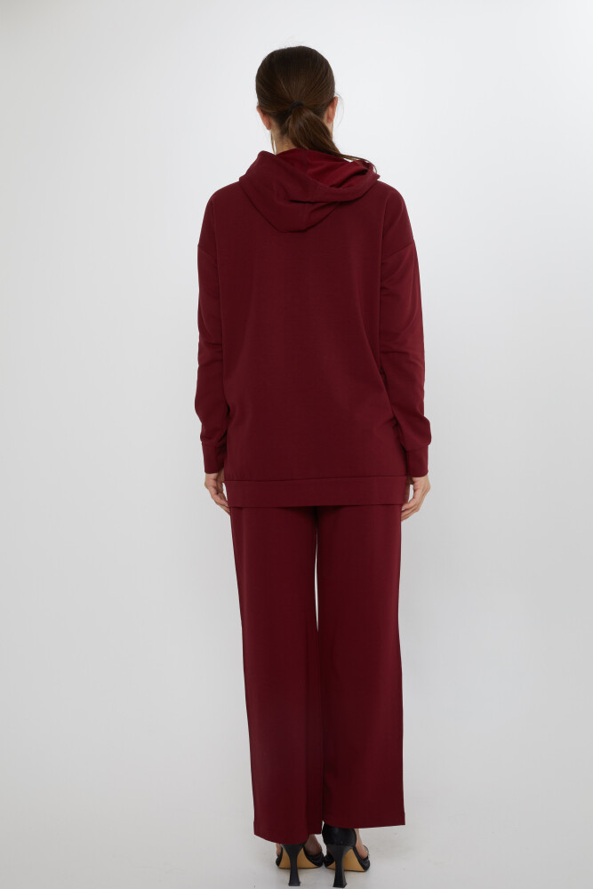 Tracksuit Leopard Stone Embroidered Claret Red - 17901 | KAZEE (Set of 3 M-L-XL) - 8