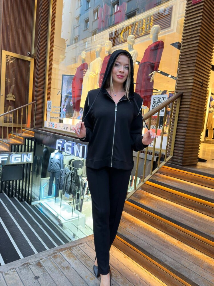 Tracksuit Set - Hooded - Black - 17814 | KAZEE (3-Piece Set M-L-XL) - 2