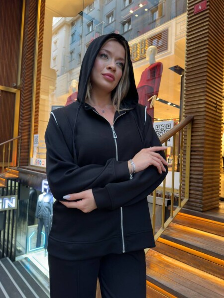 Tracksuit Set - Hooded - Black - 17814 | KAZEE (3-Piece Set M-L-XL) - 4