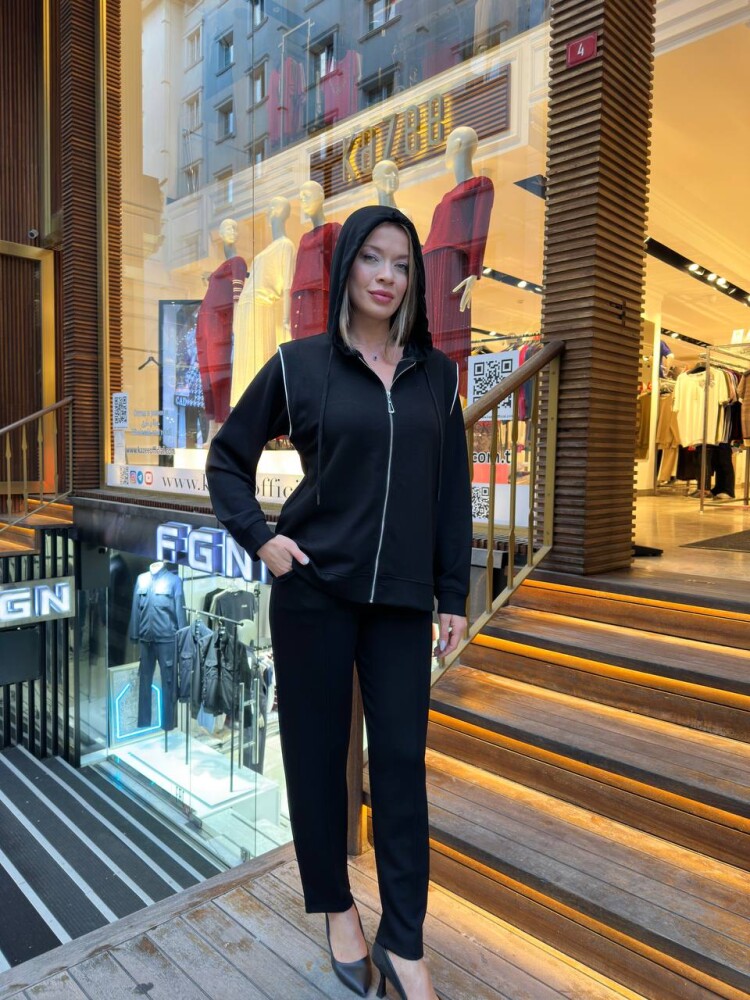 Tracksuit Set - Hooded - Black - 17814 | KAZEE (3-Piece Set M-L-XL) - 5