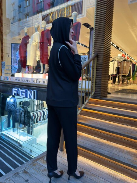 Tracksuit Set, Hooded, Black - 17814 | KAZEE (3-Piece Set M-L-XL) - 6