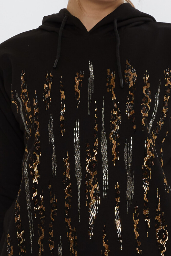 Tracksuit Set Leopard Stone Embroidered Black - 17901 | KAZEE (Set of 3 M-L-XL) - 5