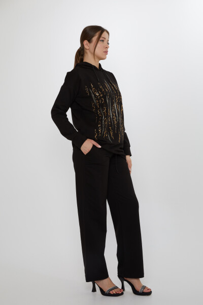 Tracksuit Set Leopard Stone Embroidered Black - 17901 | KAZEE (Set of 3 M-L-XL) - 6