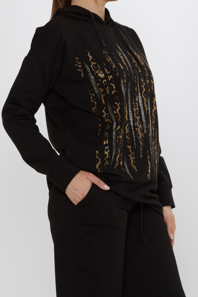 Tracksuit Set Leopard Stone Embroidered Black - 17901 | KAZEE (Set of 3 M-L-XL) - 7