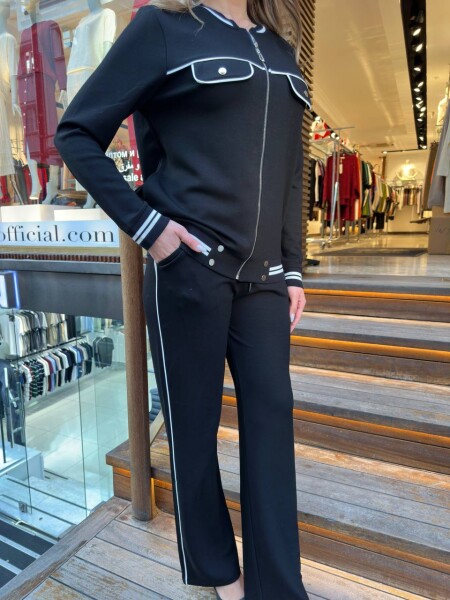 Tracksuit Set Pocket Details, Black - 17951 | KAZEE (3-Piece Set M-L-XL) - 5