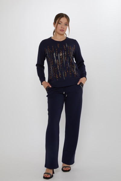 Tracksuit Set Pocket Detail Navy Blue - 17886 | KAZEE (Set of 3 M-L-XL) - KAZEE 