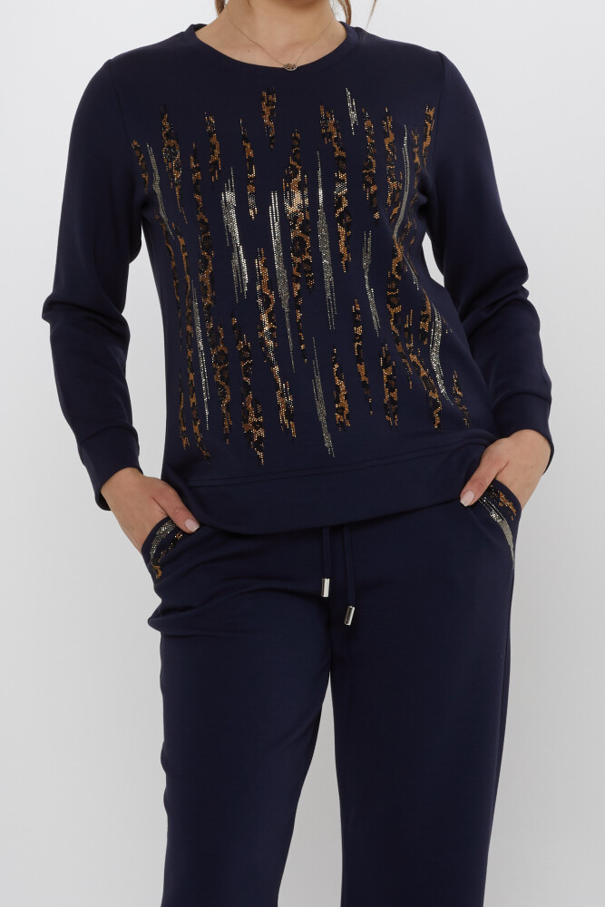 Tracksuit Set Pocket Detail Navy Blue - 17886 | KAZEE (Set of 3 M-L-XL) - 3