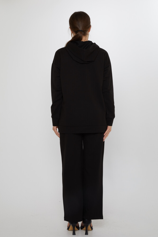 Tracksuit Set Square Stone Embellished Black - 17899 | KAZEE (3-Piece Set M-L-XL) - 7