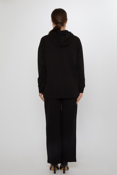 Tracksuit Set Square Stone Embellished Black - 17899 | KAZEE (3-Piece Set M-L-XL) - 7