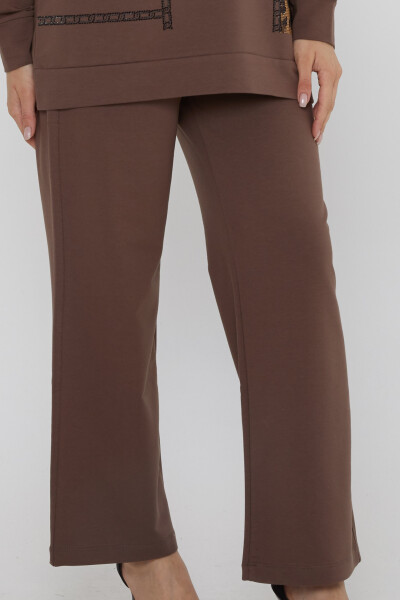 Tracksuit Set - Square Stone Embellished - Brown - 17899 | KAZEE (3-Piece Set M-L-XL) - 6