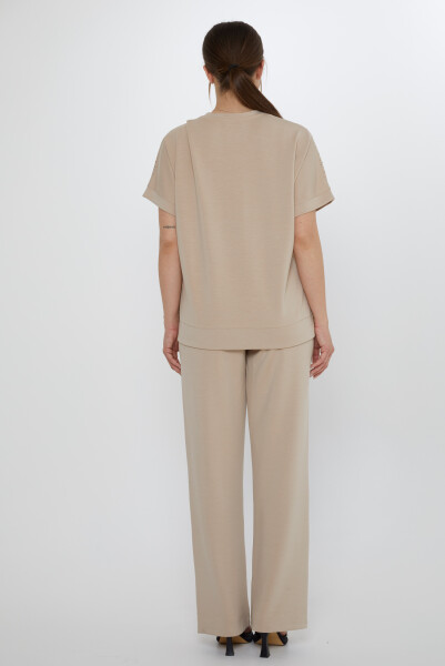 Tracksuit Set Stone Embroidered Beige - 17867 | KAZEE (Set of 3 L-XL-2XL) - 8
