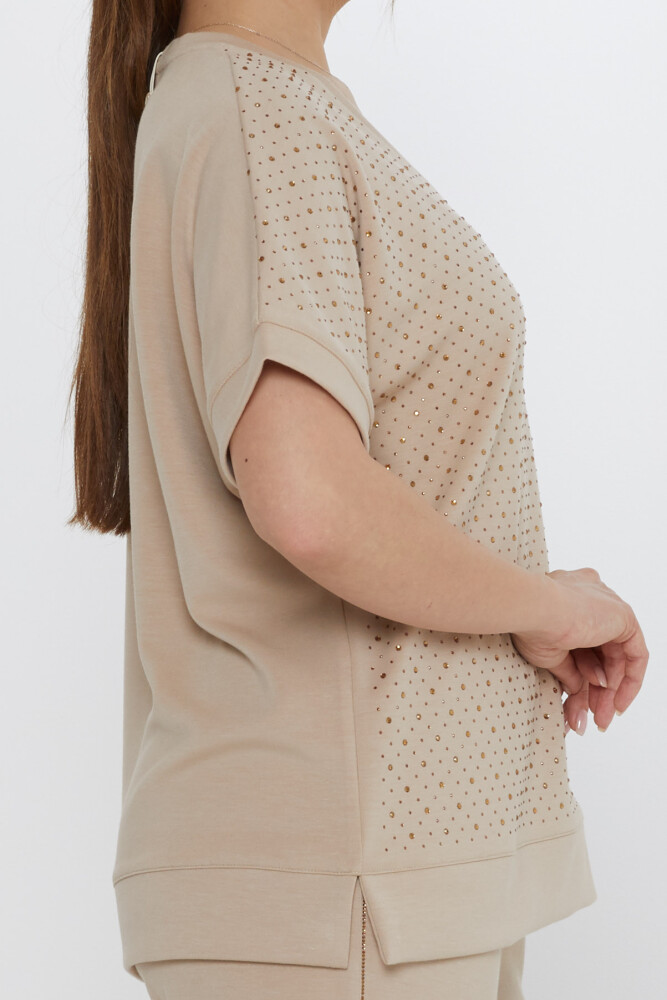 Tracksuit Set Stone Embroidered Beige - 17867 | KAZEE (Set of 3 L-XL-2XL) - 5