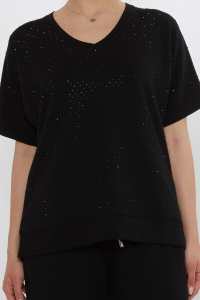 Tracksuit Set Stone Embroidered Black - 17867 | KAZEE (Set of 3 L-XL-2XL) - 4